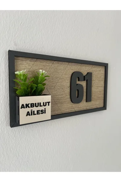 Kişiye Özel Aşhap Kapı Numarası 10x20 cm Sonomo Ahşap Zemin Antrasit Çerçeve Kapı Süsü — Benzer Ürün, Amorf Design